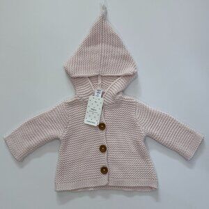 Nordstrom Baby Pale Pink Organic Cotton Knit Hoodie